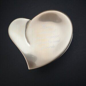Carleton Cards Rose Gold Tone Leaning Heart Trinket Box w/ Black Velvet Lining